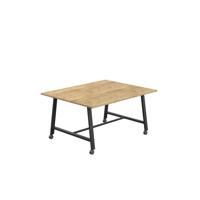 Titan Mobile Low Maker Rectangular Table  1500 X 1000 Black/Natural Nebraska Oak