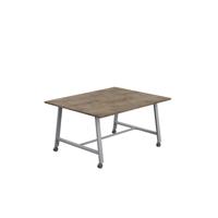 Titan Mobile Low Maker Rectangular Table  1500 X 1000 Silver/Grey Nebraska Oak