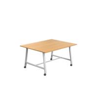 Titan Mobile Low Maker Rectangular Table  1500 X 1000 White/Ellmau Beech