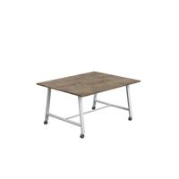 Titan Mobile Low Maker Rectangular Table  1500 X 1000 White/Grey Nebraska Oak