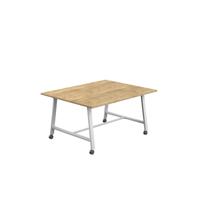 Titan Mobile Low Maker Rectangular Table  1500 X 1000 White/Natural Nebraska Oak