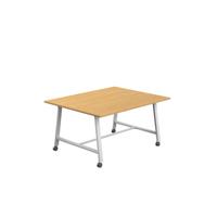 Titan Mobile Low Maker Rectangular Table  1500 X 1000 White/Sorano Oak