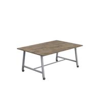 Titan Mobile Low Maker Rectangular Table  1800 X 1000 Silver/Grey Nebraska Oak