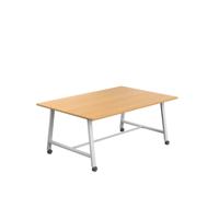 Titan Mobile Low Maker Rectangular Table  1800 X 1000 White/Ellmau Beech