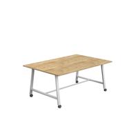 Titan Mobile Low Maker Rectangular Table  1800 X 1000 White/Natural Nebraska Oak