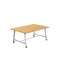 Titan Mobile Low Maker Rectangular Table  1800 X 1000 White/Sorano Oak