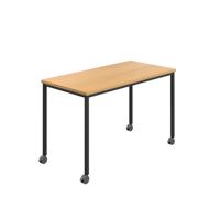 Titan Mobile Rectangular Table  1200 X 600 Black/Ellmau Beech