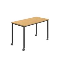 Titan Mobile Rectangular Table  1200 X 600 Black/Sorano Oak