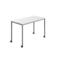 Titan Mobile Rectangular Table  1200 X 600 Silver/White