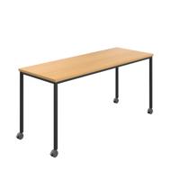 Titan Mobile Rectangular Table  1200 X 800 Black/Ellmau Beech