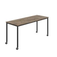 Titan Mobile Rectangular Table  1200 X 800 Black/Grey Nebraska Oak
