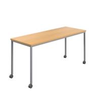 Titan Mobile Rectangular Table  1200 X 800 Silver/Ellmau Beech
