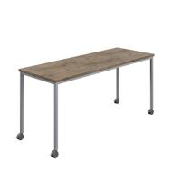 Titan Mobile Rectangular Table  1200 X 800 Silver/Grey Nebraska Oak
