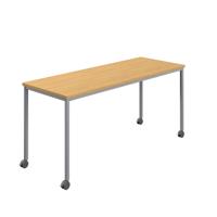 Titan Mobile Rectangular Table  1200 X 800 Silver/Sorano Oak