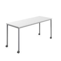 Titan Mobile Rectangular Table  1200 X 800 Silver/White