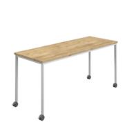 Titan Mobile Rectangular Table  1200 X 800 White/Natural Nebraska Oak