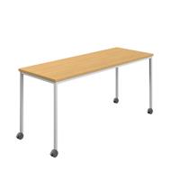 Titan Mobile Rectangular Table  1200 X 800 White/Sorano Oak
