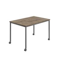 Titan Mobile Rectangular Table  1400 X 600 Anthracite/Grey Nebraska Oak