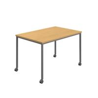 Titan Mobile Rectangular Table  1400 X 600 Anthracite/Sorano Oak