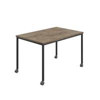 Titan Mobile Rectangular Table  1400 X 600 Black/Grey Nebraska Oak