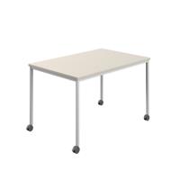 Titan Mobile Rectangular Table  1400 X 600 White/Grey
