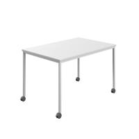 Titan Mobile Rectangular Table  1400 X 600 White/White
