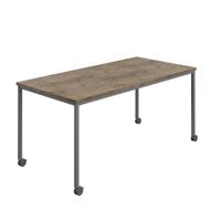 Titan Mobile Rectangular Table  1400 X 800 Anthracite/Grey Nebraska Oak