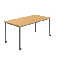 Titan Mobile Rectangular Table  1400 X 800 Anthracite/Sorano Oak