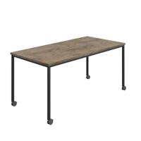 Titan Mobile Rectangular Table  1400 X 800 Black/Grey Nebraska Oak
