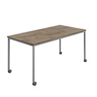 Titan Mobile Rectangular Table  1400 X 800 Silver/Grey Nebraska Oak