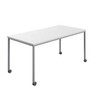Titan Mobile Rectangular Table  1400 X 800 Silver/White