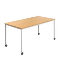 Titan Mobile Rectangular Table  1400 X 800 White/Ellmau Beech
