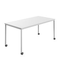 Titan Mobile Rectangular Table  1400 X 800 White/White