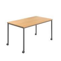Titan Mobile Rectangular Table  1600 X 600 Anthracite/Ellmau Beech