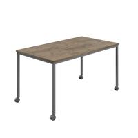 Titan Mobile Rectangular Table  1600 X 600 Anthracite/Grey Nebraska Oak
