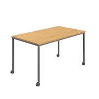 Titan Mobile Rectangular Table  1600 X 600 Anthracite/Sorano Oak