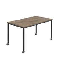Titan Mobile Rectangular Table  1600 X 600 Black/Grey Nebraska Oak