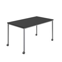 Titan Mobile Rectangular Table  1600 X 600 Silver/Black