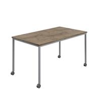 Titan Mobile Rectangular Table  1600 X 600 Silver/Grey Nebraska Oak