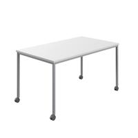 Titan Mobile Rectangular Table  1600 X 600 Silver/White