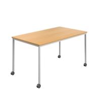 Titan Mobile Rectangular Table  1600 X 600 White/Ellmau Beech