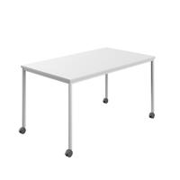 Titan Mobile Rectangular Table  1600 X 600 White/White