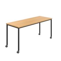 Titan Mobile Rectangular Table  1600 X 800 Black/Ellmau Beech