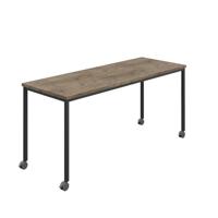 Titan Mobile Rectangular Table  1600 X 800 Black/Grey Nebraska Oak
