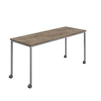 Titan Mobile Rectangular Table  1600 X 800 Silver/Grey Nebraska Oak