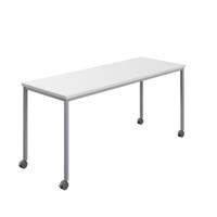 Titan Mobile Rectangular Table  1600 X 800 Silver/White