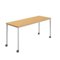 Titan Mobile Rectangular Table  1600 X 800 White/Sorano Oak