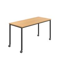 Titan Mobile Rectangular Table  1800 X 600 Black/Ellmau Beech