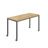 Titan Mobile Rectangular Table  1800 X 600 Black/Natural Nebraska Oak