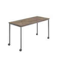 Titan Mobile Rectangular Table  1800 X 600 Silver/Grey Nebraska Oak